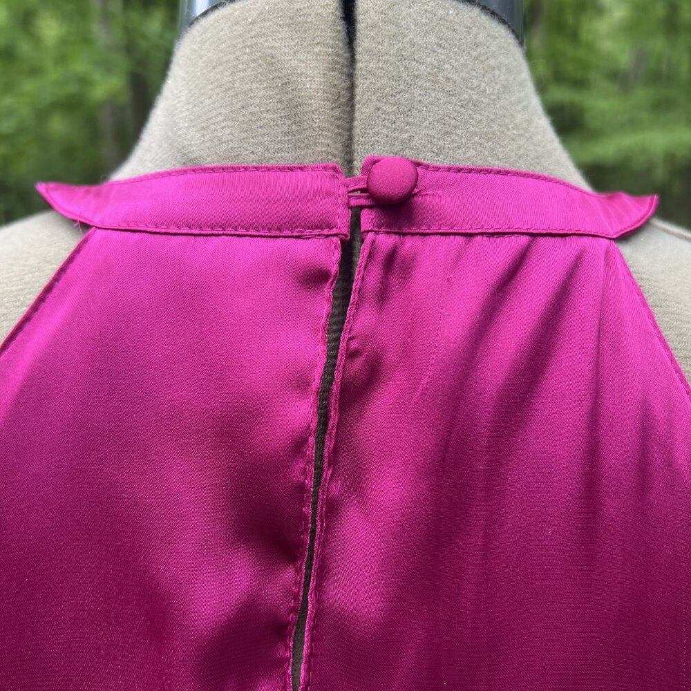 Apt. 9 Fuchsia Ruffle Halter Dress - Size 10 - Picture 4 of 8